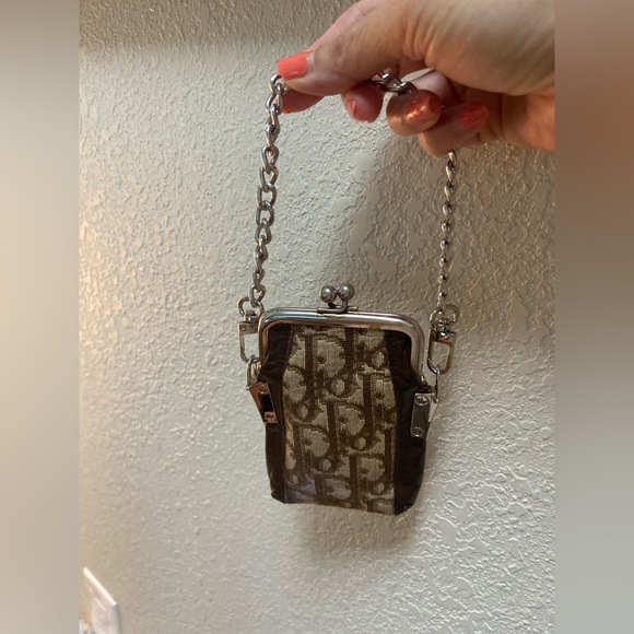 Authentic Christian Dior Vintage Coin Case/ Trotter Pen Case Rare Brown & Tan - Picture 4 of 14